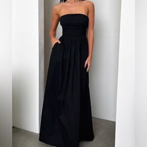 THATSSOFETCH Black Cornell Strapless Maxi Dress NWT